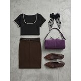 Sinsay Bluza s kratkim rukavima i dekorativnim perlicama | shoptok.hr