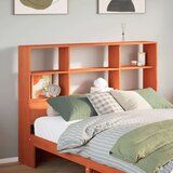 vidaXL Vzglavje s predelki voščeno rjava 135 cm trdna borovina | Shoptok.si