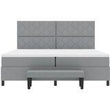  Krevet s opruga kutije Svijetlo siva 200 x 200 cm tkanina Slike