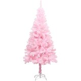  Umjetno osvijetljeno božićno drvce s kuglicama rozo 150 cm PVC | shoptok.hr