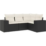  The Living Store Vrtna sedežna garnitura 4-delna z blazinami črna poli ratan - Vrtna Sedežna Garniture, (21447643) | Shoptok.si
