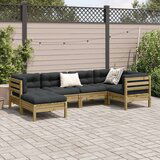  6-dijelni set vrtnih sofa od impregnirane borovine s jastucima | shoptok.hr