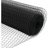 vidaXL stupovi ograde 11 kom U-kanal siva 60 cm čelik, šesterokutna ograda siva 0,6x50 m čelik | shoptok.hr