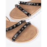 Shelvt Women's black studded sandals | shoptok.hr