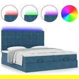 vidaXL Otomanski posteljni okvir z vzmetnicami moder 180x200cm žamet, (21610394) | Shoptok.si