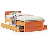 Maison Chic Posteljni okvir - Enojna postelja - Postelja za odrasle brez vzmetnice z vzglavjem 100x200 cm borovina-J8258, (21775672) | Shoptok.si