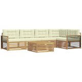 vidaXL Zunanja garnitura za sedenje 6 pcs Bela in krem Poliester, (5000281391) | Shoptok.si