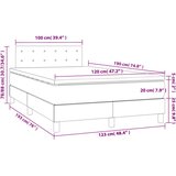 vidaXL Box spring postelja z vzmetnico temno siv 120x190 cm žamet | Shoptok.si