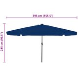  Vrtni suncobran Azurnoplava 395 x 395 x 245 cm Poliester | shoptok.hr