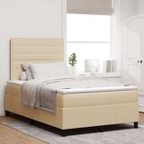Box Spring krevet s madracem krem 120x200 cm tkanina Cijene