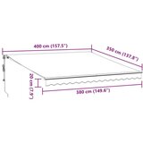 vidaXL Tenda na automatsko uvlačenje LED antracit i bijela 400x350 cm | shoptok.hr