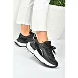 Fox Shoes Black Fabric Casual Sneakers Sneakers