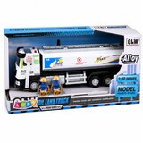  Metal Tank Truck Drive Lights Sounds Blue and White 1:40 | Shoptok.si