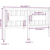  Uzglavlje crno 166 x 4 x 100 cm od masivne borovine | shoptok.hr