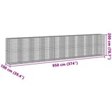  Gabionska košara s poklopcem 950x100x200 cm pocinčano željezo | Eponuda.com