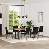 Maison Chic Jedilni stoli - Vzorci stoli 6 kosov črn žamet A1092, (22032294) Cene