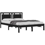  Okvir za krevet od masivne borovine crni 200 x 200 cm | shoptok.hr