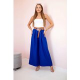 Kesi Włoski Wide-leg belted trousers cornflower blue | shoptok.hr