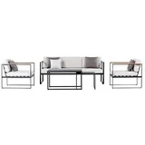 SENSUM Hasseludden Set lounge namještaja (Aluminij, Crne boje)