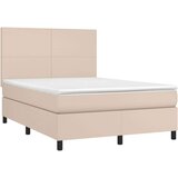  Box spring postelja z vzmetnico kapučino 140x200cm umetno usnje, (20893728) | Shoptok.si