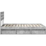  Okvir za krevet s uzglavljem Betonska siva 135 x 190 cm | shoptok.hr