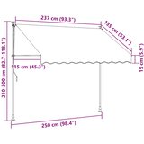 Tenda na ručno uvlačenje s LED svjetlima 250 cm žuto-plava | shoptok.hr