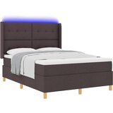  Krevet s opruga kutije s LED trakama Smeđa 140 x 200 cm tkanina | shoptok.hr