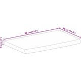 Stolna ploča sa živim rubom 40x30x2,5 cm od masivnog drva manga | shoptok.hr