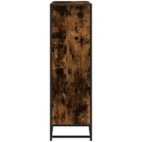 vidaXL Knjižna omara dimljeni hrast 97,5x33x107,5cm inž. les in kovina | Shoptok.si