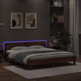  Okvir za krevet s uzglavljem i LED boja smeđeg hrasta 160x200cm | Eponuda.ba