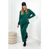 Kesi Cotton set Sweatshirt + Wide-leg trousers green | Shoptok.si