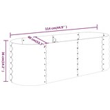  Povišena vrtna gredica od pocinčanog čelika 114 x 40 x 36 cm sivi | shoptok.hr
