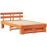  Krevetna konstrukcija s uzglavljem Vosak smeđa 120 x 190 cm | shoptok.hr