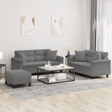  3-dijelni set sofa s jastucima tamnosivi od mikrovlakana | shoptok.hr