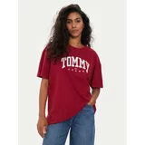 Tommy Jeans Majica Varsity DW0DW18403 Rdeča Oversize
