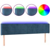 Maison Chic led posteljno vzglavje - vzglavna omarica - nočna omarica temno modro 183x16x78/88 cm žamet, (21710755) | Shoptok.si