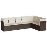  7-dijelni set vrtnih sofa od poliratana s jastucima smeđi | shoptok.hr
