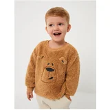 LC Waikiki Crew Neck Long Sleeve Embroidery Detailed Plush Baby Boy Sweatshirt.