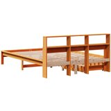  Knjižna postelja brez vzmetnice vošč. rjava 135x190 cm borovina | Shoptok.si