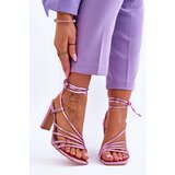 FJ1 Fashionable Heeled Sandals Pink Tessoro Cene