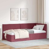  Kutni okvir kreveta boja crnog vina 90 x 190 cm tkanina | shoptok.hr