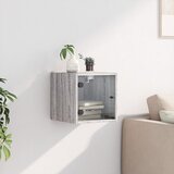  Noćni ormarić sa staklenim vratima boja hrasta 35 x 37 x 35 cm Siva | shoptok.hr