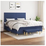 vidaXL Box spring postelja z vzmetnico modra 180x200 cm blag | Shoptok.si