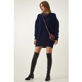  Navy Blue Oversize Long Basic Knitwear Sweater Cijene