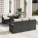  Set od 6 komada vrtnih sofa s jastučićima crna poli ratan Cijene