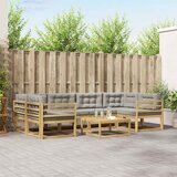  Set vanjskih sofa s jastukom 5 pcs Bijela i svjetlosiva | shoptok.hr