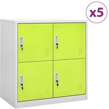  Ormarići s ključem 5 kom svjetlosivi/zeleni 90x45x92,5 cm čelik | shoptok.hr