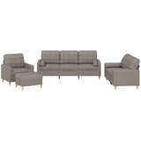  4-dijelni set sofa s jastucima smeđesivi od tkanine | shoptok.hr