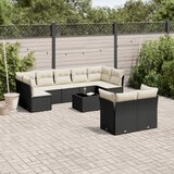  The Living Store Vrtna sedežna garnitura 10-delna z blazinami črn poli ratan - Vrtna Sedežna Garniture, (21446907) | Shoptok.si