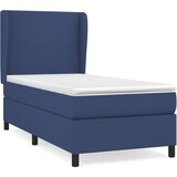 vidaXL Box spring postelja z vzmetnico modra 100x200 cm blago, (20893709) Cene